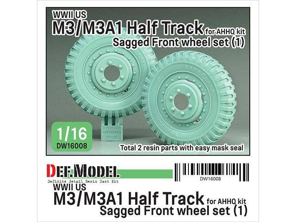 WW2 US M3/M3A1 Half Track Sagged Front wheel set (1) (for AHHQ kit / TAKOM)