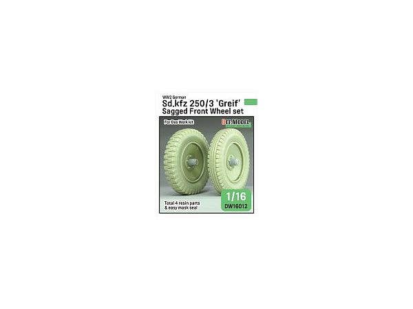 WW2 German Sd.Kfz.250/3 Greif Sagged Front Wheel Set (for Das Werk)