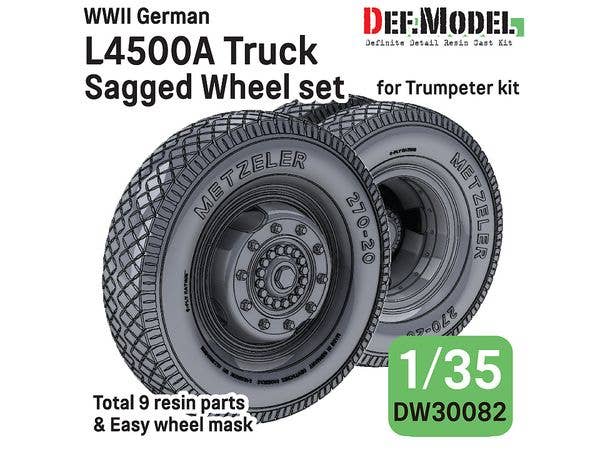 WW2 German L4500A Truck Sagged wheel set (for Trumpeter)