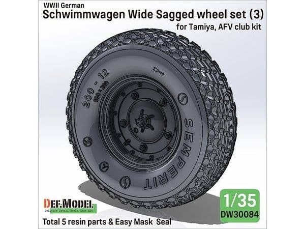 WWII German Schwimmwagen Wide Wheel Set #3 (for Tamiya, AFV Club)