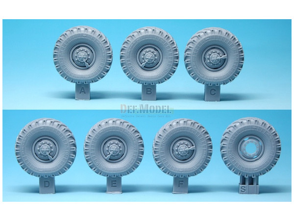 Russian Ural-4320 Truck/BM21 Sagged Wheel Set (for Trumpeter)