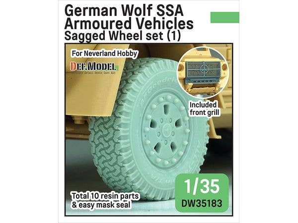 German Wolf SSA Armoured Vehicles Sagged Wheel set (1) (for Neverland Hobby)