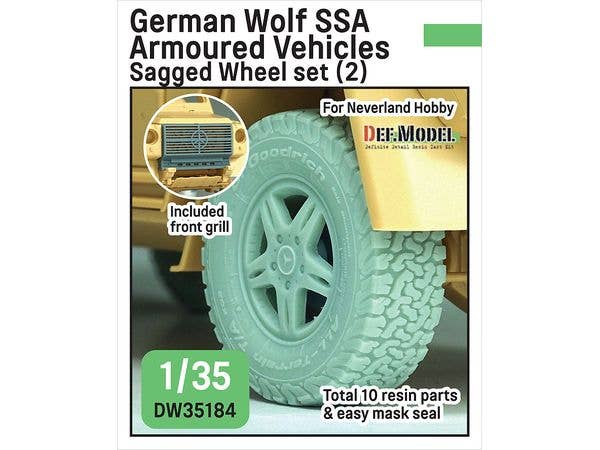 German Wolf SSA Armoured Vehicles Sagged Wheel set (2) (for Neverland Hobby)