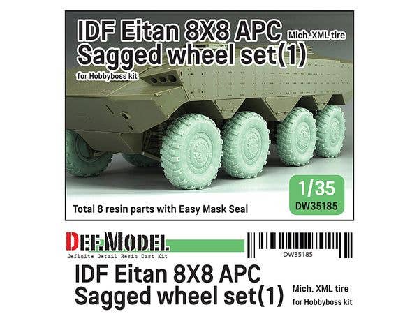 IDF Eitan 8x8 APC Sagged Wheel set (1) (for Hobbyboss)