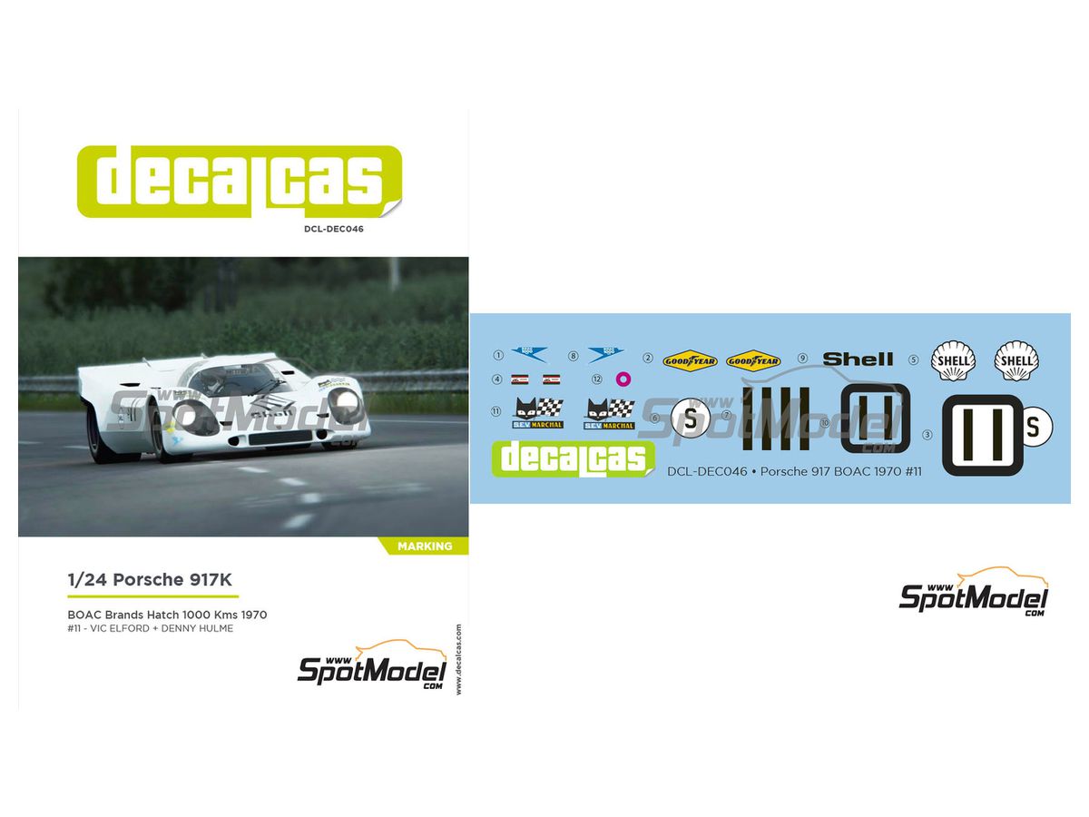 Porsche 917K 1970 Brands Hatch BOAC 1000km Race Porsche Salzburg Team Decal Set