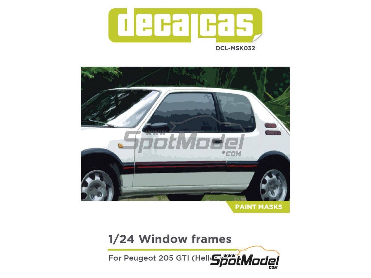 Window frame masking stickers for Peugeot 205 GTI