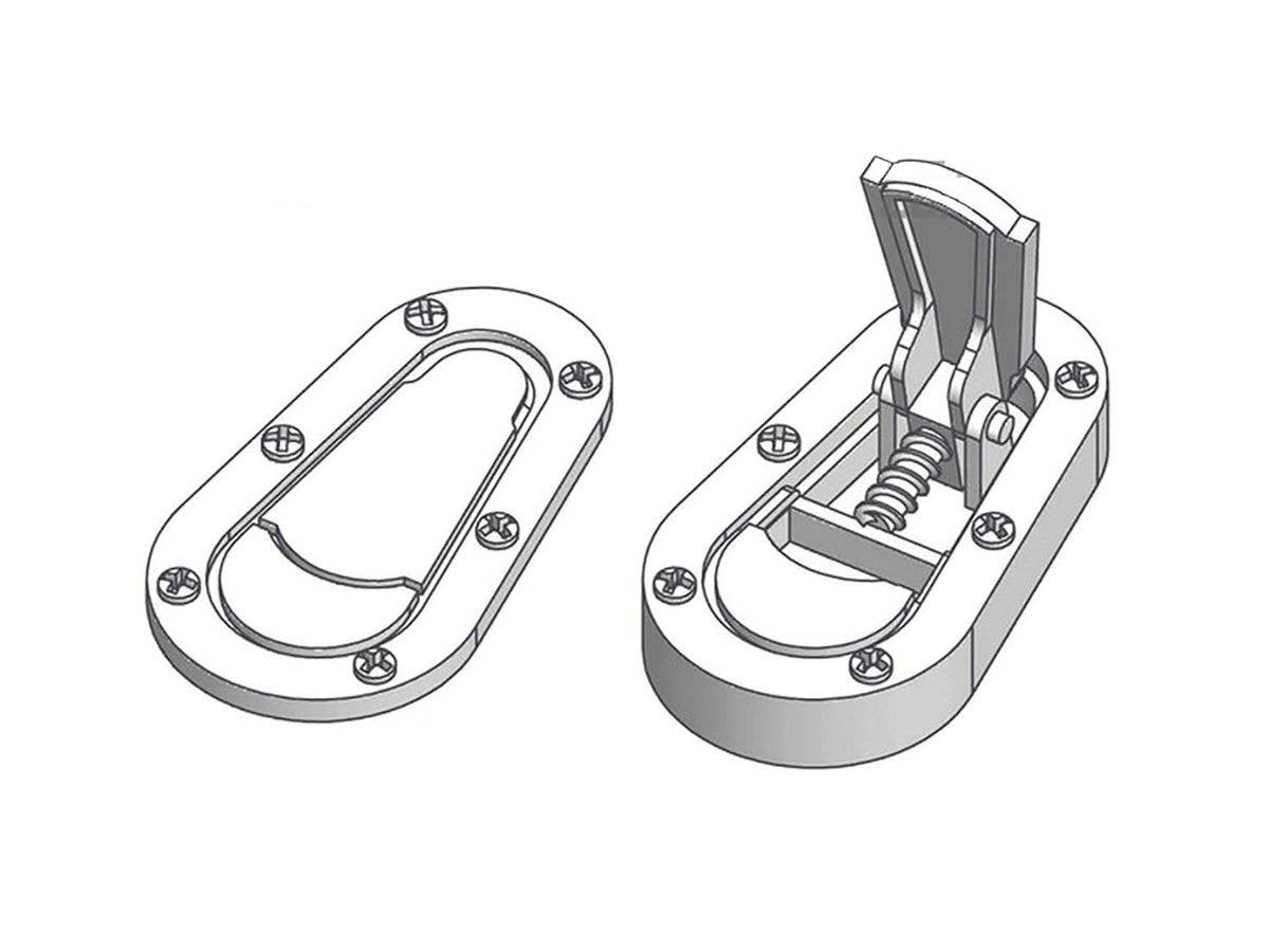 Oval flat bonnet tweezers (3D printed)