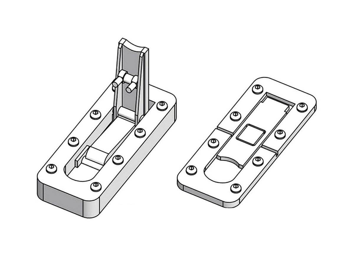 Rectangular flat bonnet tweezers (3D printed)