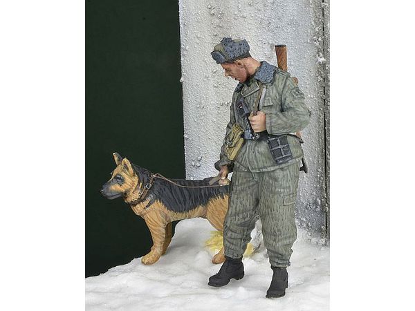 Current East German Border Guard Guard with Dog 1970s-80s winter