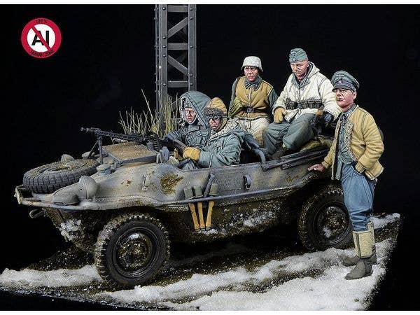 Platz der Leibstandarte - Kharkov 1943 (Fritz Witt & LSSAH Schwimmwagen Crew / 5 Figures)