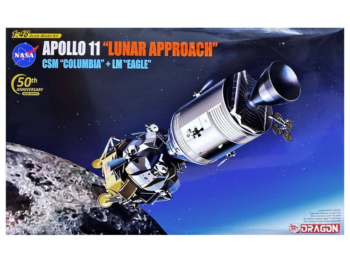 Apollo 11 Lunar Approach CSM Columbia + LM Eagle