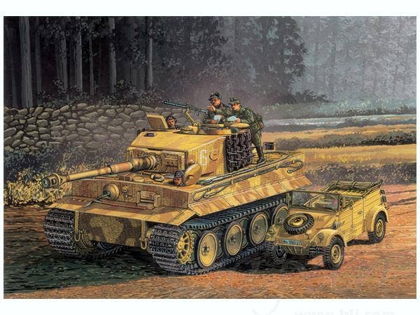 Sd.Kfz.181 Tiger I Mid Production w/Zimmerit & Kubelwagen | HLJ.com