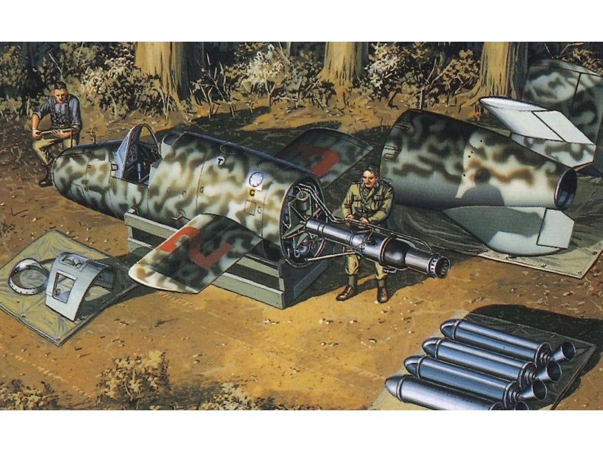 WWII German Ba349A Nutter with HWK-109/509 engine and crew figures