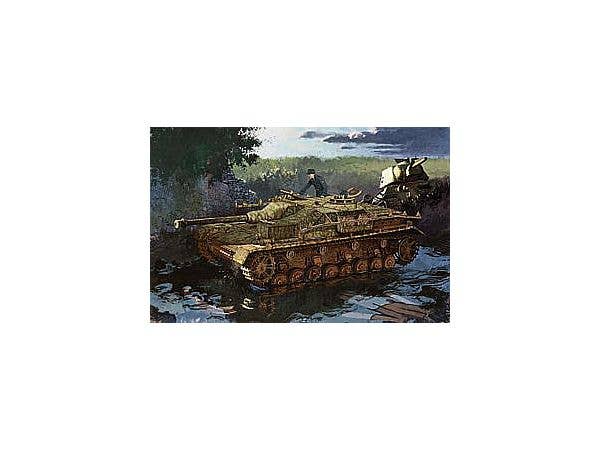 WWII German Army Sturmgeschutz IV Early Model Zimmerit Coated with Magic Tracks, Aluminum Barrel, and 3D Printed Muzzle Brake