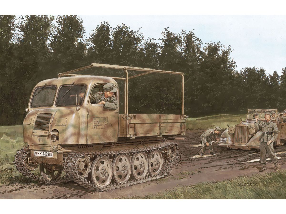 WW.II German Army RSO/01 Type 470 General Purpose Tractor Magic Truck/Snow/Muddy Track Pad/Goliath/2 Engineer Figures Included Luxury Set