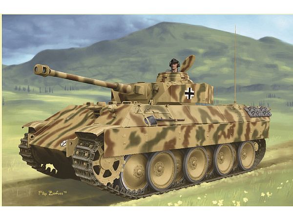 WW.II German Bergepanther IV Tank Turret Magic Track/Aluminum Barrel/3D Printed Muzzle Brake/Night Vision Device Luxury Version