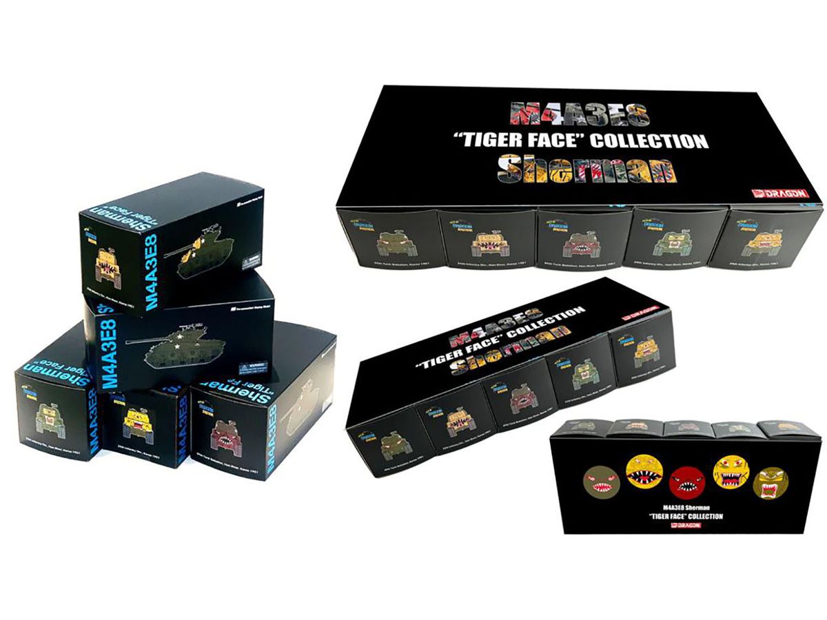 US Army M4A3E8 Sherman Tiger Face Collection Completed Product Set of 5