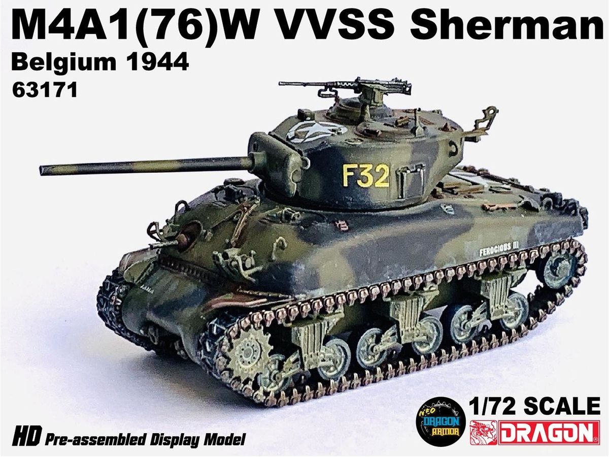 WW.II American M4A1 (76) W VVSS Sherman Belgium 1944 Finished Product