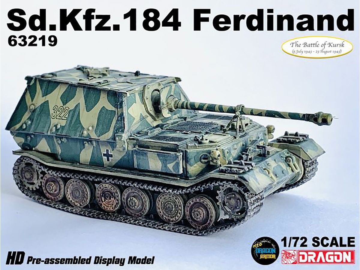 WW.II German Army Sd.Kfz.184 Ferdinand Heavy Tank Destroyer 653rd Heavy Tank Destroyer Battalion No.322 Kursk 1943 Finished Product