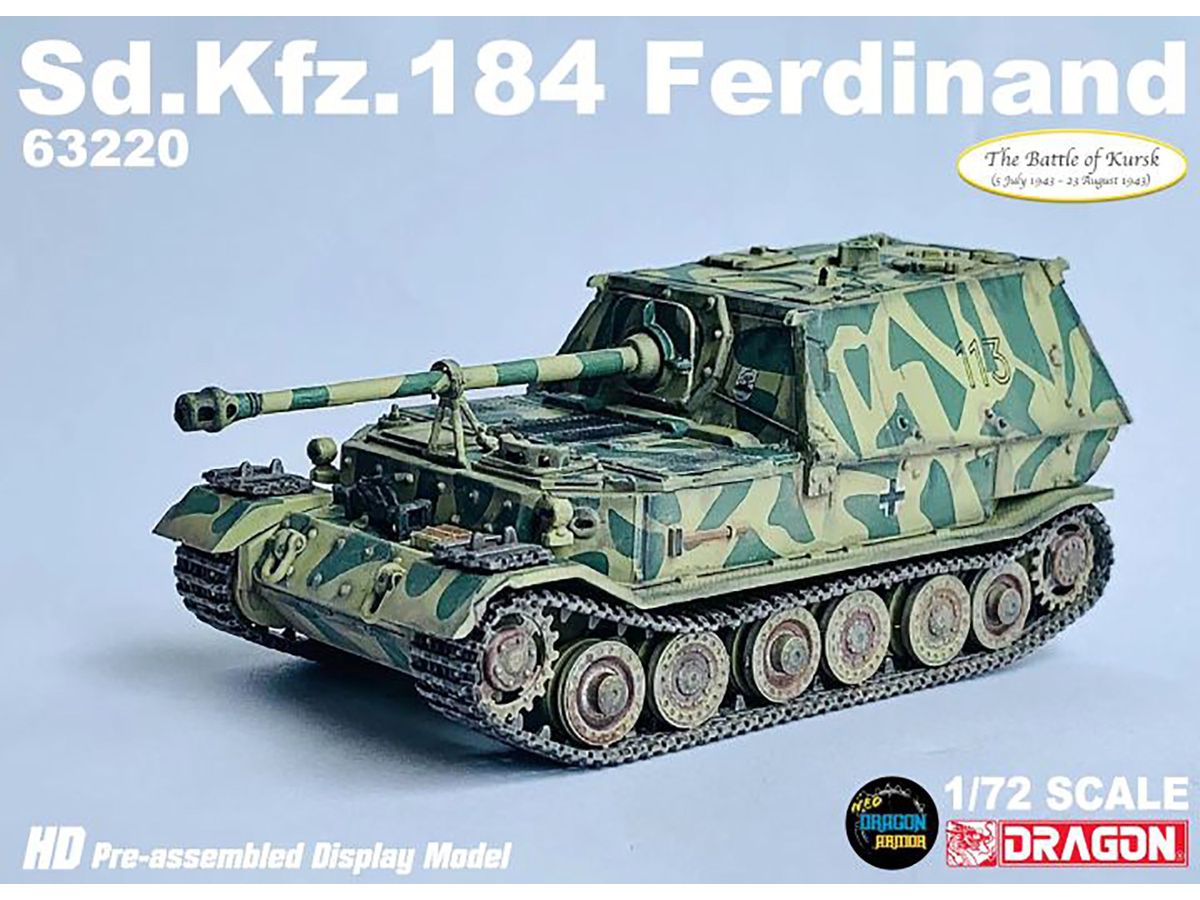 WW.II German Army Sd.Kfz.184 Ferdinand Heavy Tank Destroyer 653rd Heavy Tank Destroyer Battalion No.113 Kursk 1943 Finished Product