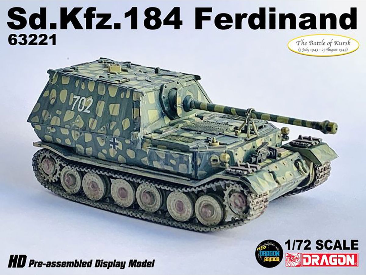 WW.II German Army Sd.Kfz.184 Ferdinand Heavy Tank Destroyer 654 Heavy Tank Destroyer Battalion Car 702 Kursk 1943 Finished Product