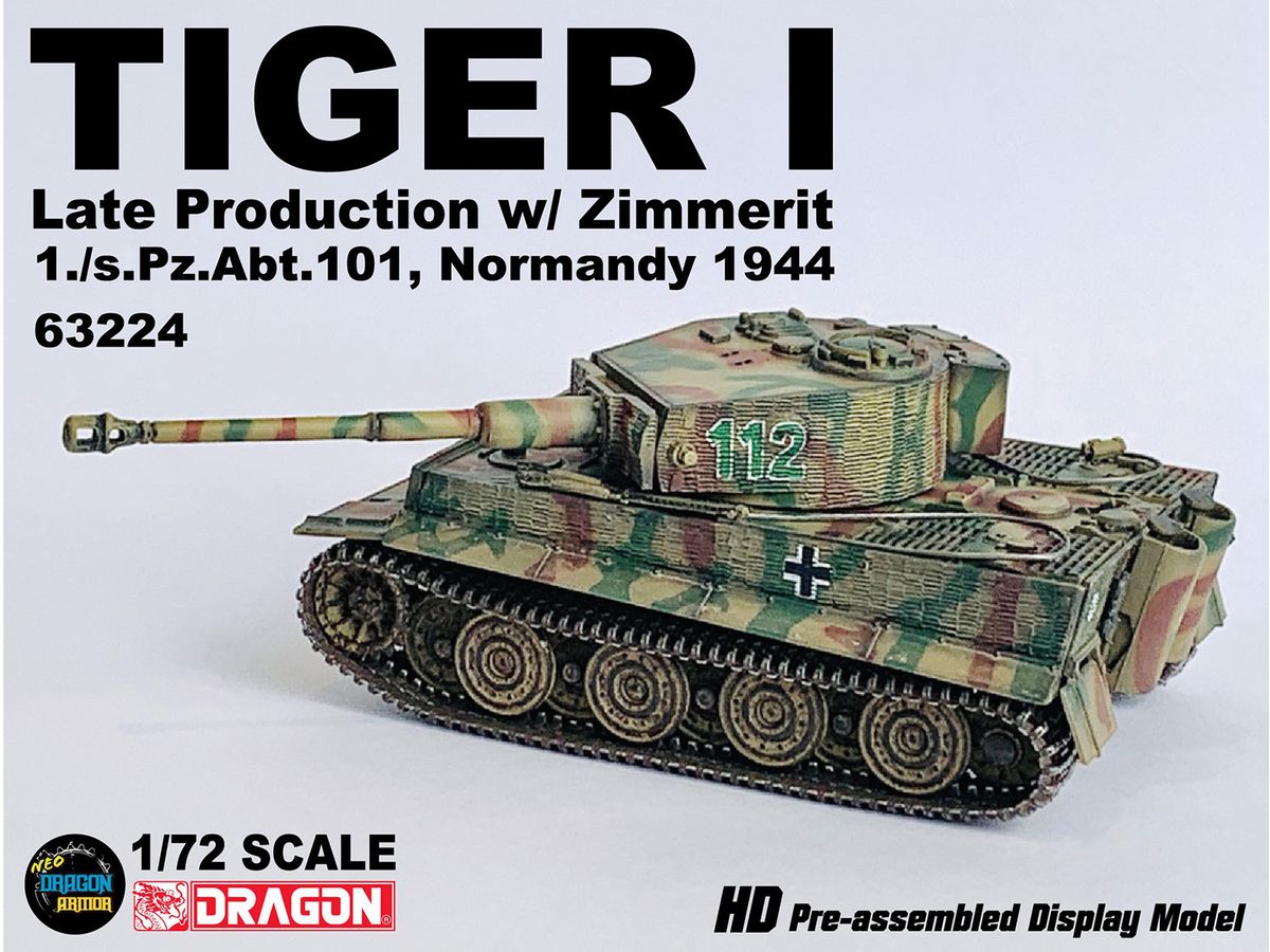 WW.II German Army Tiger I Late Production Zimmerit Coating 101st Heavy Tank Battalion No.112 Normandy 1944 Finished Product