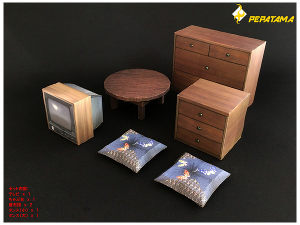 Pepatama Series: Paper Diorama M-003 Furniture Set A Showa Style