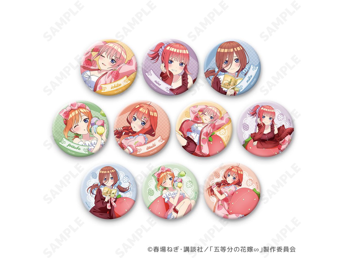 The Quintessential Quintuplets Strawberry Roomwear Trading Can Badge 1Box 10pcs