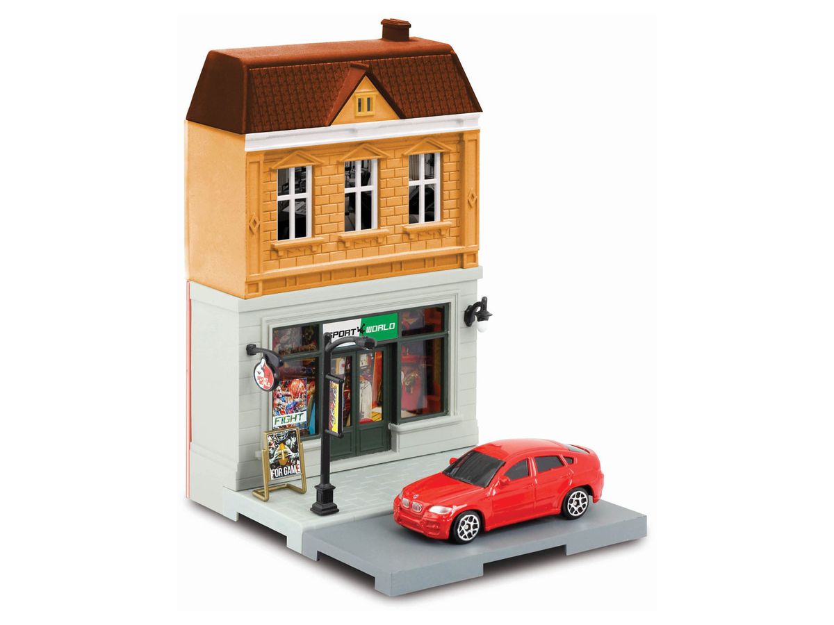 Sporting Goods Store & BMW X6 Red