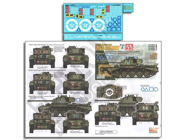 WWII British Army 11th Armored Division A34 Comet Cruiser Tank Part 3 3rd Royal Tank Regiment (3 RTR)