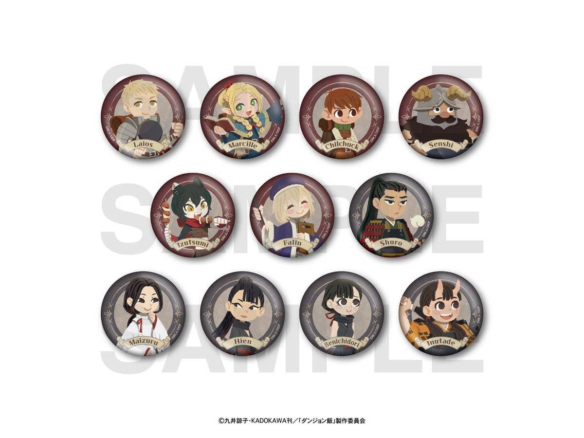 TV Anime Dungeon Meshi: Trading Metallic Can Badge - Art by Hyogonosuke - 1 Box (11 pieces)