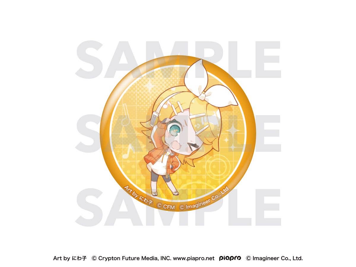 Piapro Characters: Fit Boxing feat. Hatsune Miku Art by Niwako Glitter Can Badge Kagamine Rin