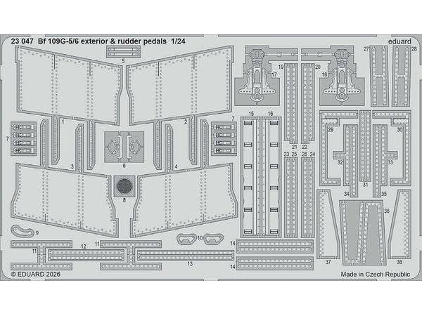 Bf 109G-5/6 exterior & rudder pedals (For AIRFIX)