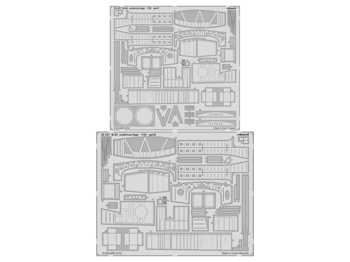 B-24 Undercarriage Photo-Etched Parts (for Hobby Boss)