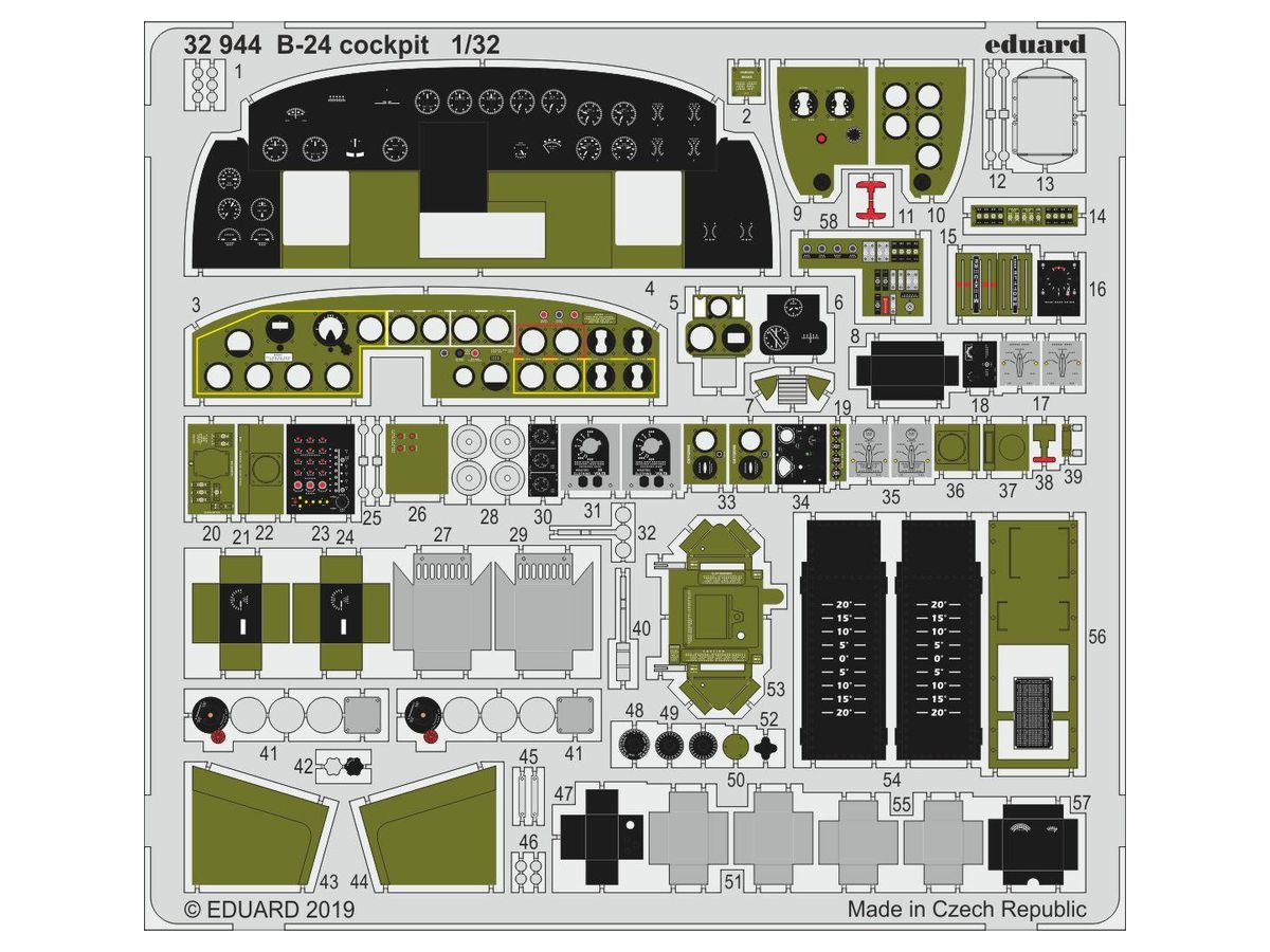 B-24 Cockpit Photo-Etched Parts (for Hobby Boss)