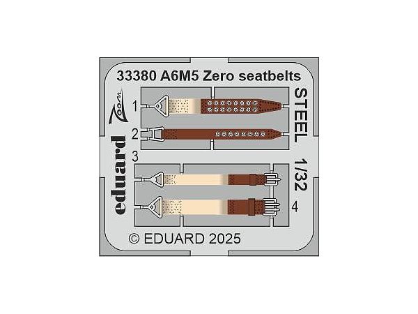 A6M5 Zero seatbelts STEEL (For Tamiya)