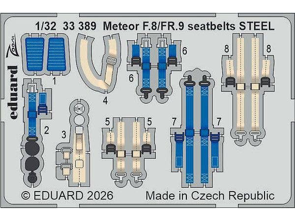 Meteor F.8/FR.9 seatbelts STEEL (For REVELL)