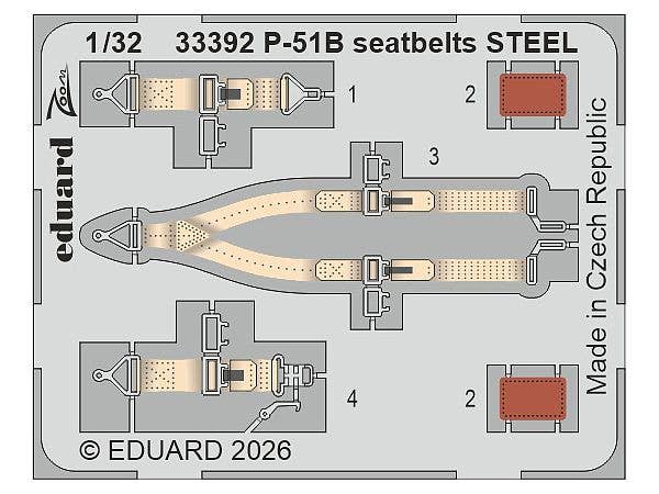 P-51B seatbelts STEEL (for EDUARD)