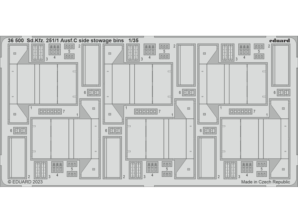 Sd.Kfz. 251/1 Ausf.C Side Stowage Bins Photo Etched Parts