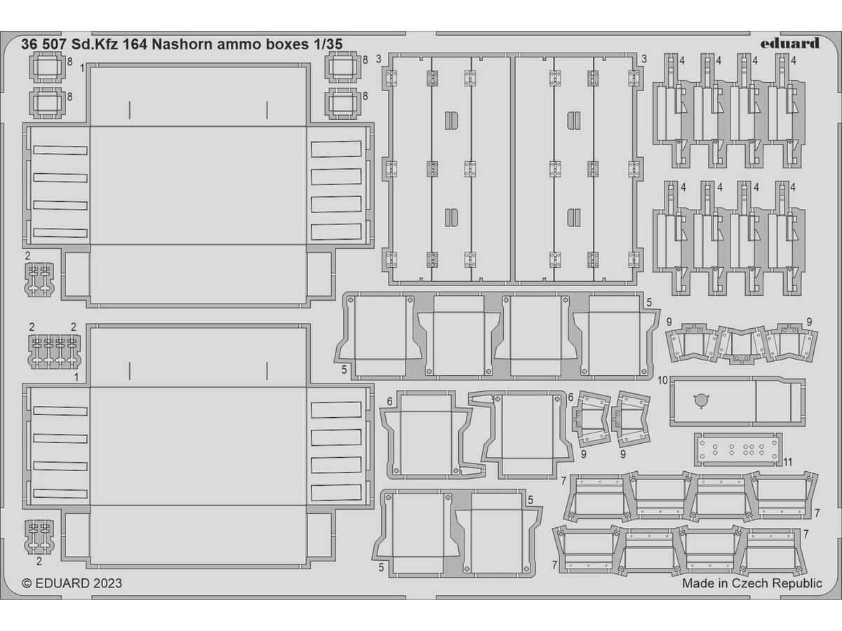 Sd.Kfz. 164 Nashorn ammo boxes Photo etched (for BORDER MODEL)