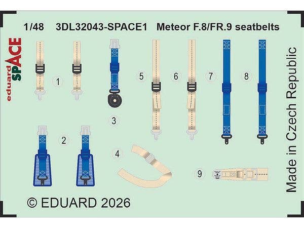 Meteor F.8/FR.9 seatbelts SPACE (For REVELL)