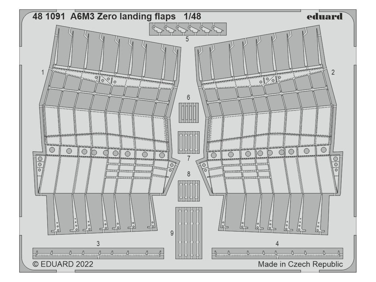A6M3 Zero landing flaps Photo etched set (for EDUARD)