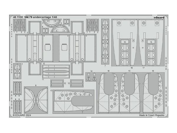 SM.79 Sparviero undercarriage Photo etched (for Eduard)