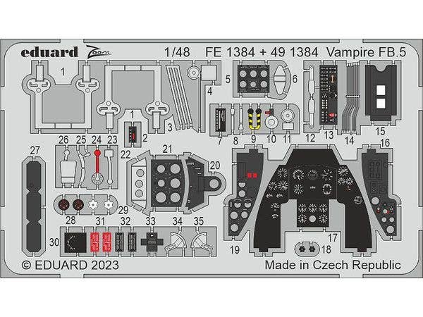 Vampire FB.5 Photo etched (for AIRFIX)
