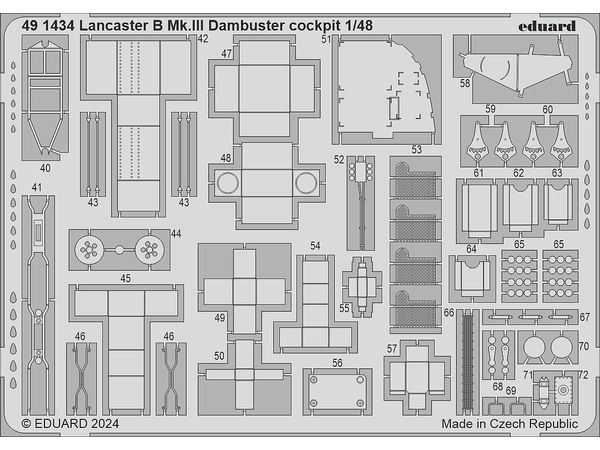 Lancaster B.Mk.III Dambuster cockpit Photo Etched (for HKM)