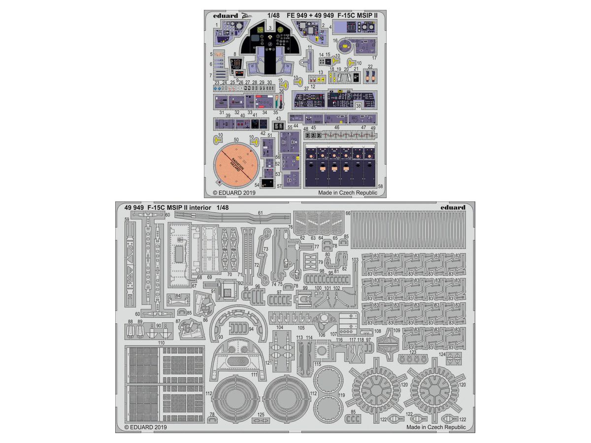 F-15C MSIP II Interior Photo-Etched Parts (for Great Wall Hobby)