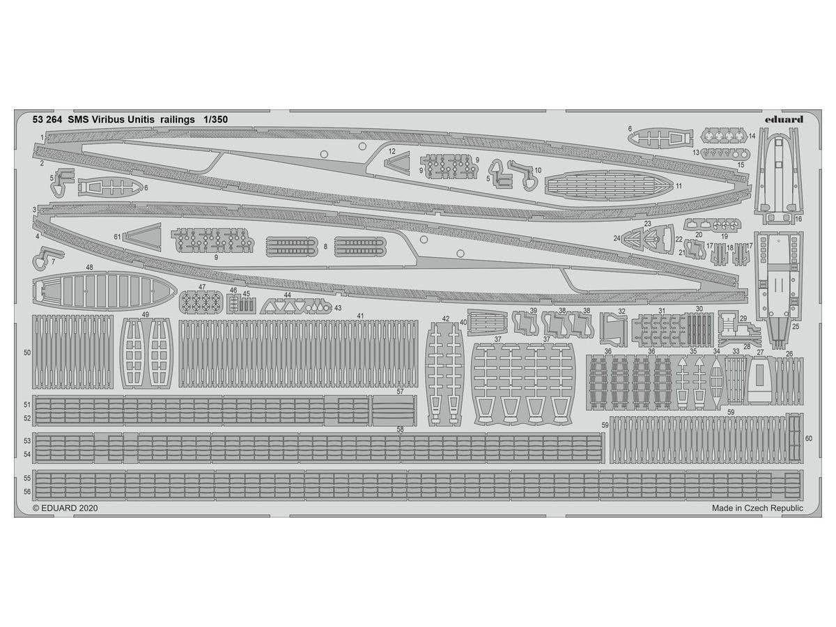 SMS Viribus Unitis Railings  (for Trumpeter)