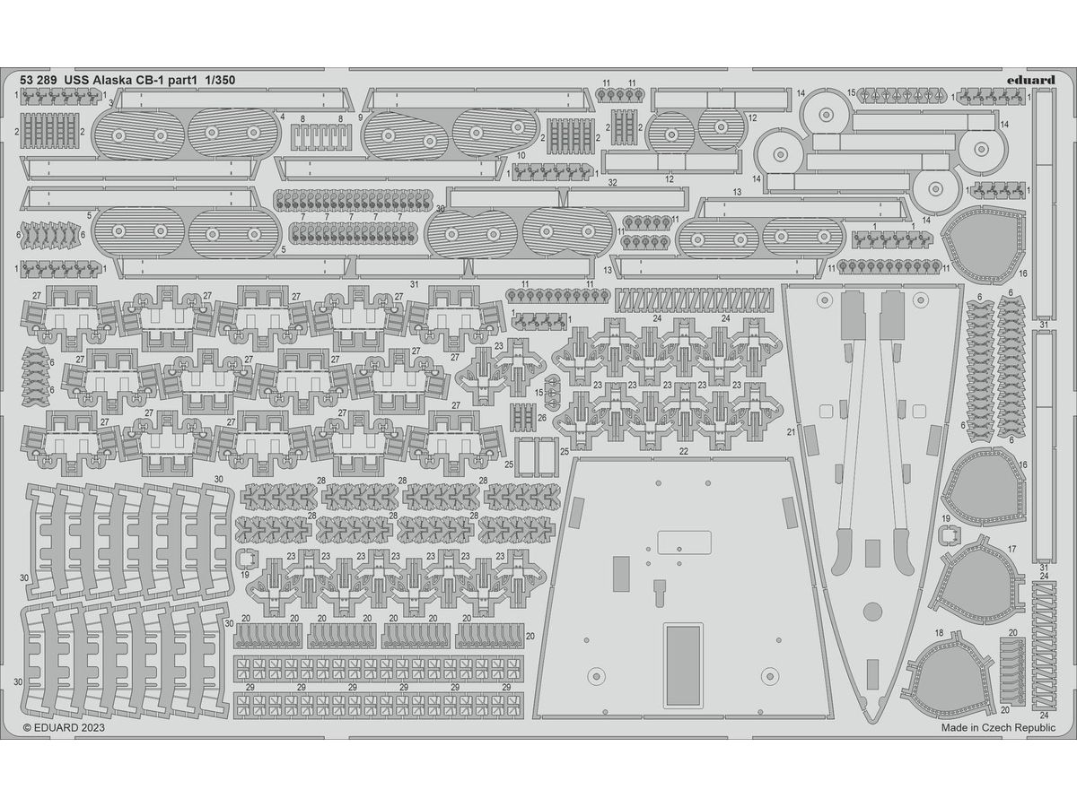 USS Alaska CB-1 part 1 Photo Ecthed Parts