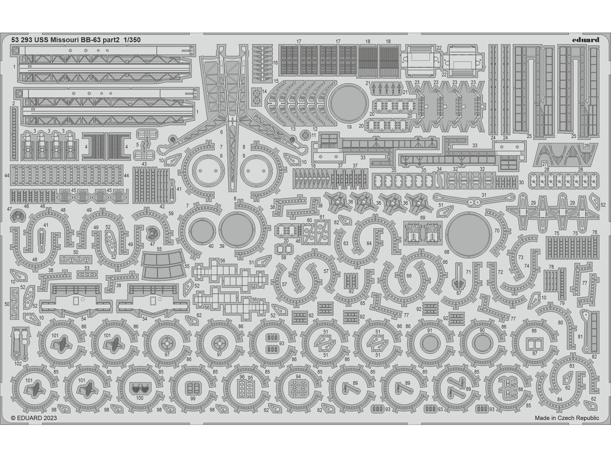 USS Missouri BB-63 Part 2 Photo Etched Parts