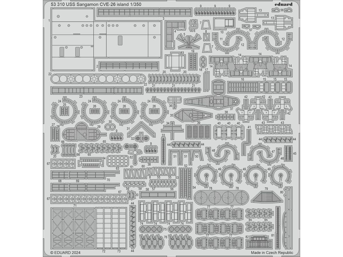 USS Sangamon CVE-26 Island Photo etched (for TRUMPETER)